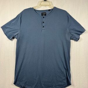 Cuts Clothing Men's Slate Blue Henley Short Sleeve Shirt